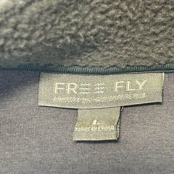 Free Fly Freefly Women’s Bamboo Sherpa Fleece Half Zip Pullover Large Grey Blue - Picture 5 of 10